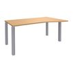 3253310164932-Bureau Vague EXPRIM - L160 cm - Retour droite - Plateau imitation Hêtre - Pieds alu--0