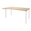 Bureau Vague EXPRIM - L160 cm - Retour gauche - Plateau imitation Chêne clair - Pieds blanc