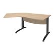 Bureau 135° IDRA - retour d'angle à gauche - L180 cm - Pieds anthracite - plateau imitation Chêne clair