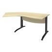 Bureau 135° IDRA - retour d'angle à gauche - L180 cm - Pieds anthracite - plateau imitation Erable