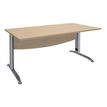 Bureau droit IDRA - L140 cm - Pieds alu - plateau imitation Chêne clair