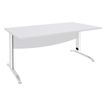 Bureau droit IDRA - L160 cm - Pieds blanc - plateau Blanc perle