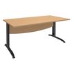 Bureau droit IDRA - L140 cm - Pieds anthracite - Plateau imitation Hêtre
