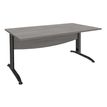 Bureau droit IDRA - L180 cm - Pieds anthracite - plateau imitation Chêne gris