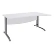 Bureau droit IDRA - Vague à droite - L140 cm - Pieds alu - plateau Blanc