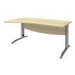 Bureau droit IDRA - Vague à gauche - L140 cm - Pieds alu - plateau imitation Erable