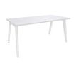 Bureau simple STEELY - L180 cm - Pieds blanc - plateau Blanc Perle