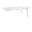 Bureau simple STEELY - L180 cm - Bureau suivant - Pieds blanc - plateau Blanc Perle