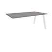 3253310162570-Bureau simple STEELY - L180 cm - Bureau suivant - Pieds blanc - plateau imitation Chêne gris--0
