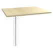 Extension IDRA/DUAL sur pied tube - 80 x 60 cm - Pied blanc - plateau imitation Erable