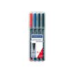 4007817319123-STAEDTLER Lumocolor 318 - Pack de 4 marqueurs permanents (format spécial) - pointe fine - couleur-Avant-0