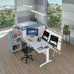 2012348123066-Bureau droit IDRA - L140 cm - Pieds alu - Plateau imitation Hêtre--1
