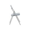 3760185028943-Chaise pliante JUNY - assise et dossier recouverts de PVC - Gris-Gauche-2