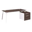 Bureau XENON avec bloc de rangement 2 tiroirs - 190 cm - Pieds métal - Chêne royal