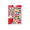 Apli - 6 feuilles gommettes rondes - coloris assortis métallisés