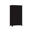 3219099252963-Armoire démontable à portes battantes avec pieds - 168x80 cm - rouge nacré-Avant-0