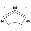 3253310150461-Bureau symétrique 120° IDRA - L185 cm - Pieds blanc - plateau imitation Erable--3