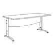 2012348123066-Bureau droit IDRA - L140 cm - Pieds alu - Plateau imitation Hêtre--3