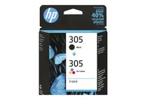 HP 305 - Pack de 2 - noir et 3 couleurs - cartouche d