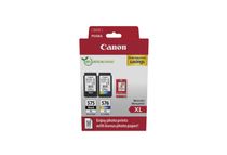 Canon PG-575XL/CL-576XL Photo Paper Value Pack - Pack de 2 - à rendement élevé - noir, couleur (cyan, magenta, jaune) - original - boîte de suspension - jeu de papier / cartouche d