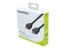 DACOMEX - High speed - câble HDMI avec Ethernet - HDMI mâle pour HDMI mâle - 1 m - triple blindage - noir - support 4K30Hz (4096 x 2160)