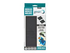 Pebeo GÉDÉO Glass Coaster - Moule de modélisation - carré - 15 x 15 cm - silicone (pack de 2)