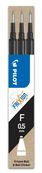 Pilot Frixion Ball - 3 Recharges pour rollers effaçables - 0,5 mm - noir
