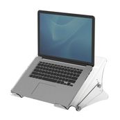 Fellowes Clarity - Support pour ordinateur portable transparent - réglable en hauteur - avec fentes d'aération