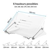 Fellowes Clarity - Support pour ordinateur portable transparent - réglable en hauteur - avec fentes d'aération