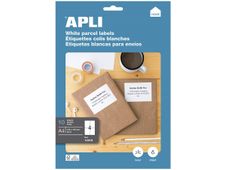 Apli Agipa - 40 Étiquettes adhésives blanches multi-usages - 105 x 148 mm - coins droits - réf 12919