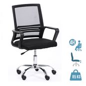 Fauteuil de bureau SQEEZY - accoudoirs fixes - noir