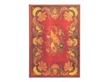 Paperblanks Fiammetta - Journal - relié - midi - 120 x 180 mm - 144 pages - ligné - Baroque - rouge - papier