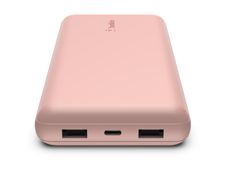 Belkin BOOST CHARGE - Batterie externe - 20000 mAh - 3 connecteurs de sortie (2xUSB-C & 1xUSB-A) - rose