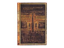Journal  -  9,5 x 14 cm  - 208 pages - Tesla, Sketch of a Turbine  - brun - Paperblanks