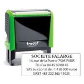 Tampon personnalisé avec 5 lignes - zone d'impression 58 x 22 mm - Trodat Printy 4913 vert