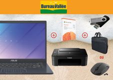 Ensemble composé d'un PC Asus Vivobook 14" + imprimante Canon Pixma TS3350 + sacoche + souris  sans fil + clé USB 32Go