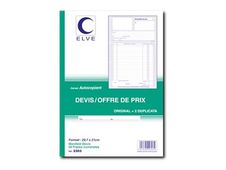 ELVE - Manifold Carnet de devis/offre de prix - 50 tripli - A4