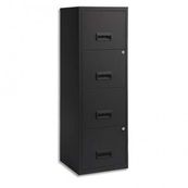 Classeur 4 tiroirs pour dossiers suspendus - 125,6 x 40 x 40 cm - noir
