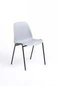 Chaise CHARLOTTE - pieds noirs sans accroche - gris clair