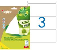 Apli Agipa - Etui A5 - 42 Étiquettes 100% recyclées blanches multi-usages - 64 x 133 mm - coins arrondis - réf 101251