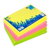 Global Notes - Pack de 6 Blocs - Notes adhésives 80 feuilles - 75 x 125 mm - couleurs assorties