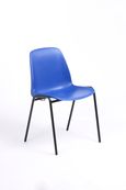 Chaise CHARLOTTE - pieds noirs avec accroches - coque M1 (non feu) - bleu