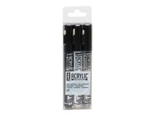 Pebeo - Pack de 3 marqueurs - blanc, argent précieux, noir