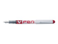 Pilot V Pen - Stylo plume - rouge - 0,4 mm - pointe moyenne