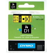 Dymo D1 - Ruban d'étiquettes auto-adhésives - 1 rouleau (6 mm x 7 m) - fond jaune écriture noire 