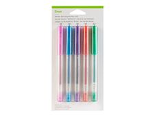 Cricut Brights - 5 Stylos gel pailletté - violet pailleté, vert à paillettes, bleu paillettes, rouge à paillettes, rose paillette