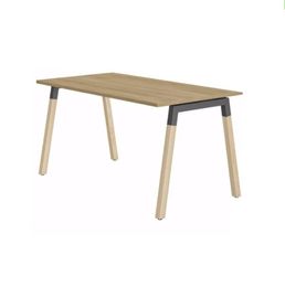Bureau CONNEXION - 160 cm - Pieds bois - Chêne/anthracite