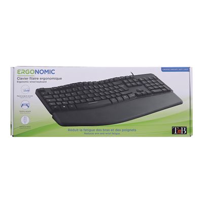3303170110508-T'nB - clavier filaire ergonomique - Azerty - noir-Avant-10