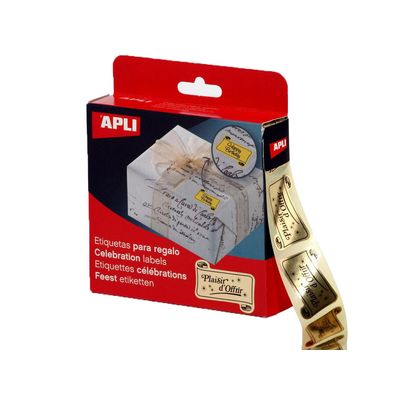 3270241161120-APLI - Rouleau de 1000 Étiquettes cadeau Plaisir d'offrir--0