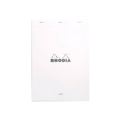 3037920182018-Rhodia - Bloc notes N°18 - A4 - 160 pages - petits carreaux - 80g - blanc-Avant-0